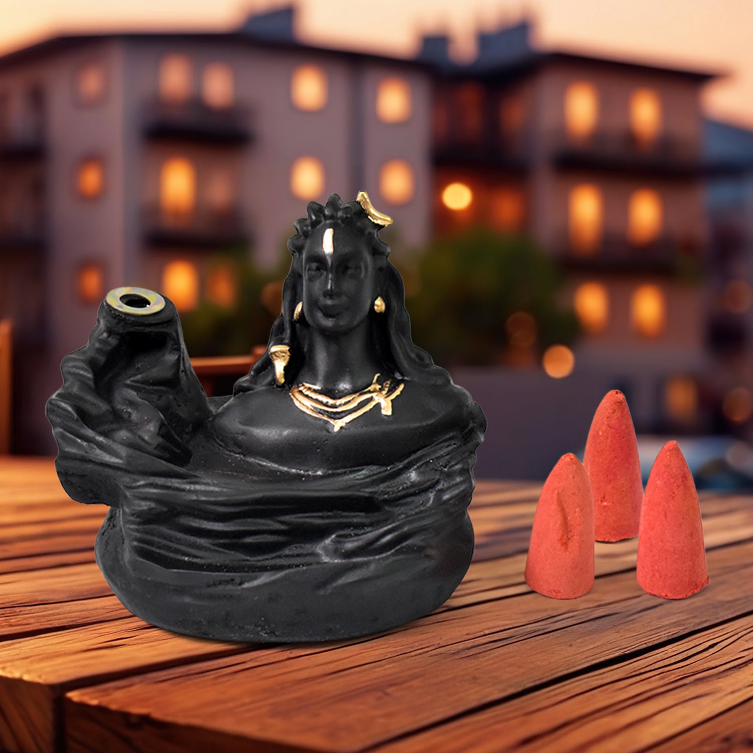 Adiyogi Shiva Backflow Smoke Fountain Incense Holder Burner (1 Pc) Adiyogi Shiva Backflow Smoke Fountain Incense Holder Burner (1 Pc)